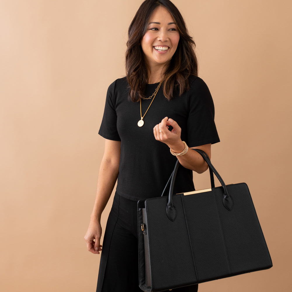 Best black tote bags for work sale